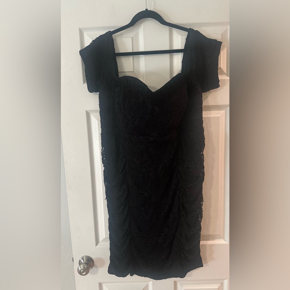 Women’s TORRID Black Lace Whimsigoth Party Cocktail Off The Shoulder Dress 22.